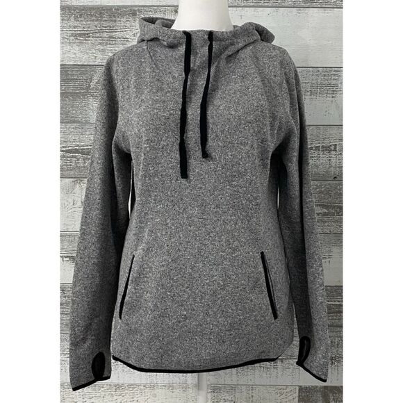 Danskin Now Women's Size XL-16/18 Sweatshirt Hooded Charcoal Grey/Black - Picture 2 of 11